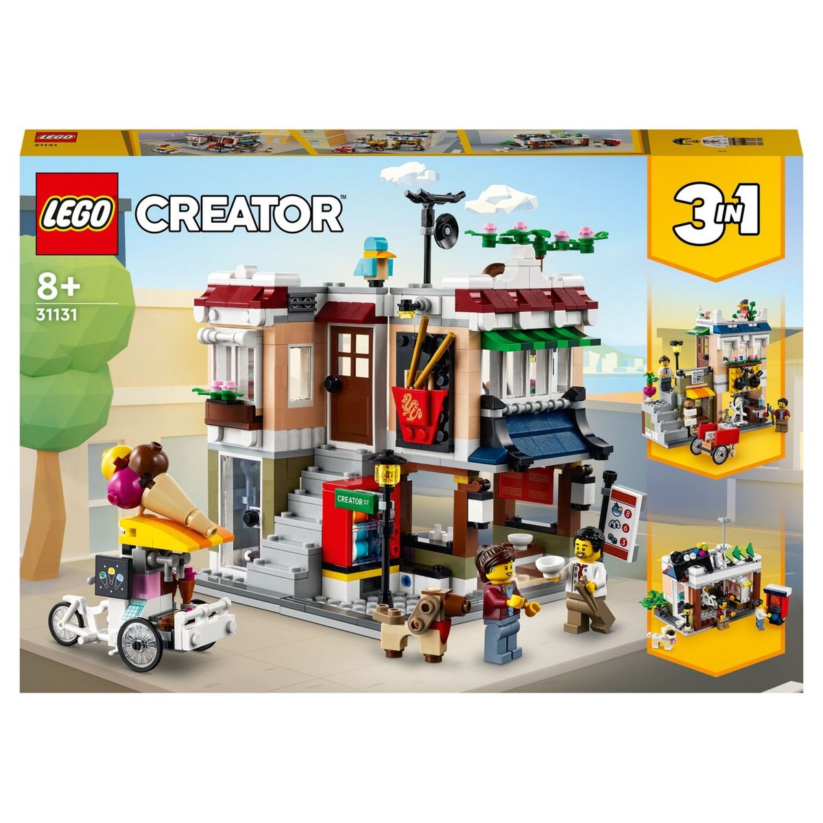 LEGO Creator 31131 3-en-1 Le Magasin de Nouille du Centre-Ville, Jouet  Transformable en Magasin de Cycles, en Kiosque à Journaux ou en Salle  d’Arcade pas cher 
