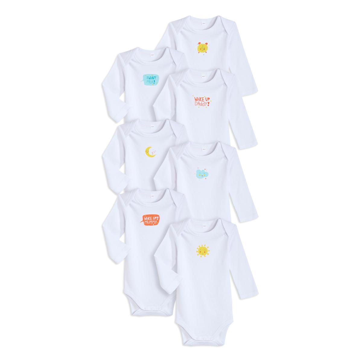 Lot de 7 bodies manches longues bébé