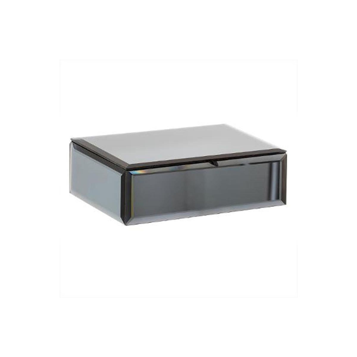 ATMOSPHERA Boîte à Bijoux & Miroir en Verre  Teinte  20cm Gris