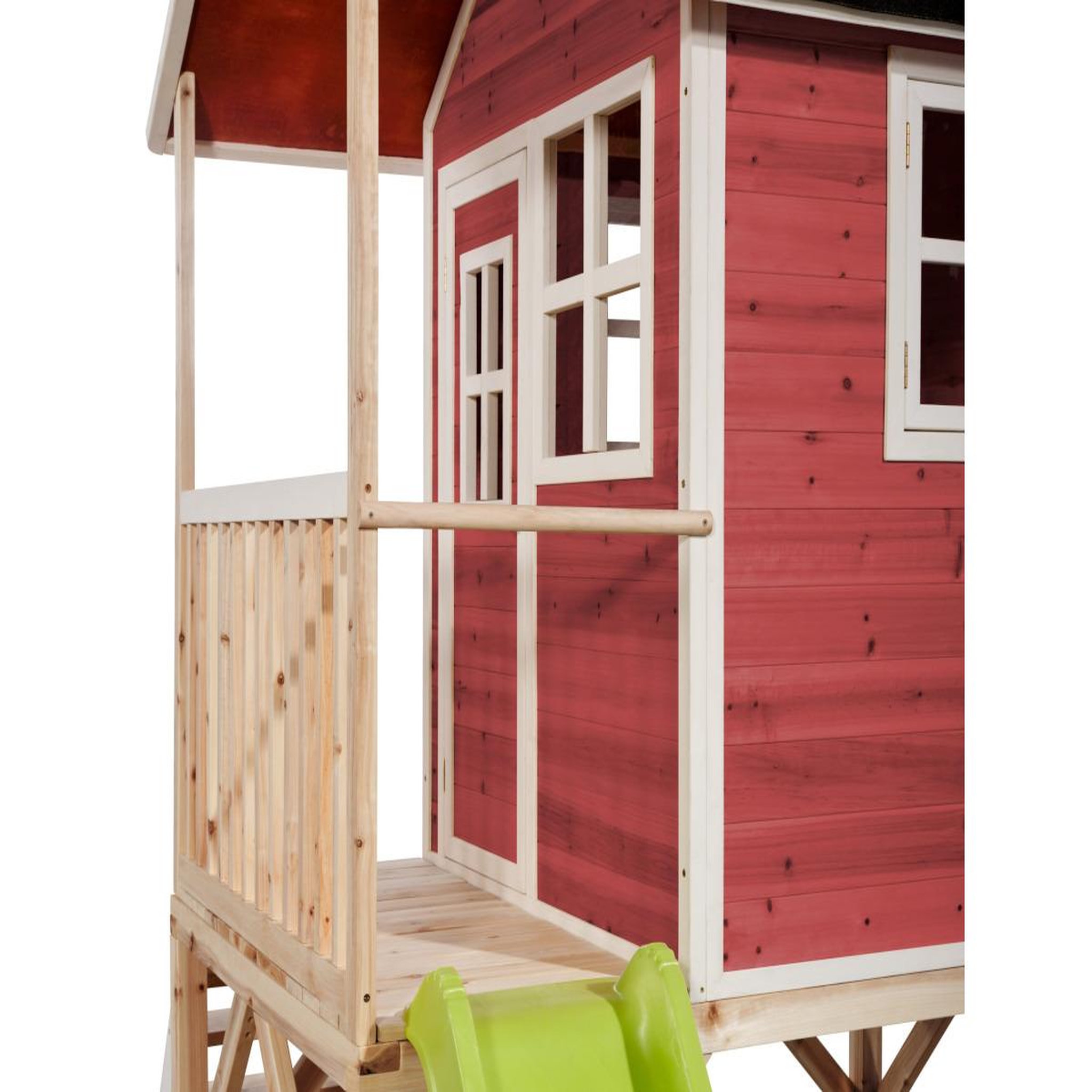 Voir la diapositive 3 : EXIT TOYS Maisonnette en bois pour enfants loft 500 rouge - exit toys