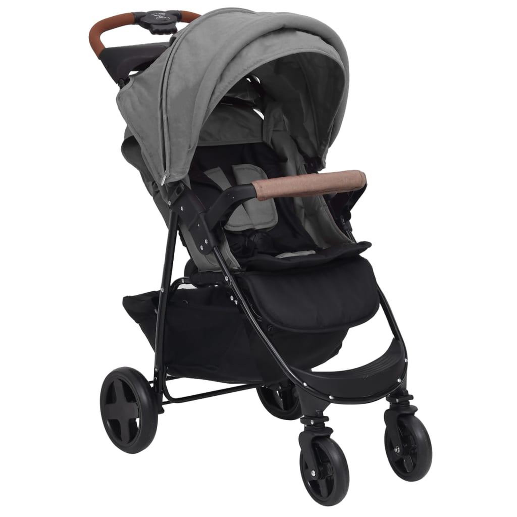 Voir la diapositive 3 : VIDAXL Poussette pour bebe 3-en-1 Gris clair Acier