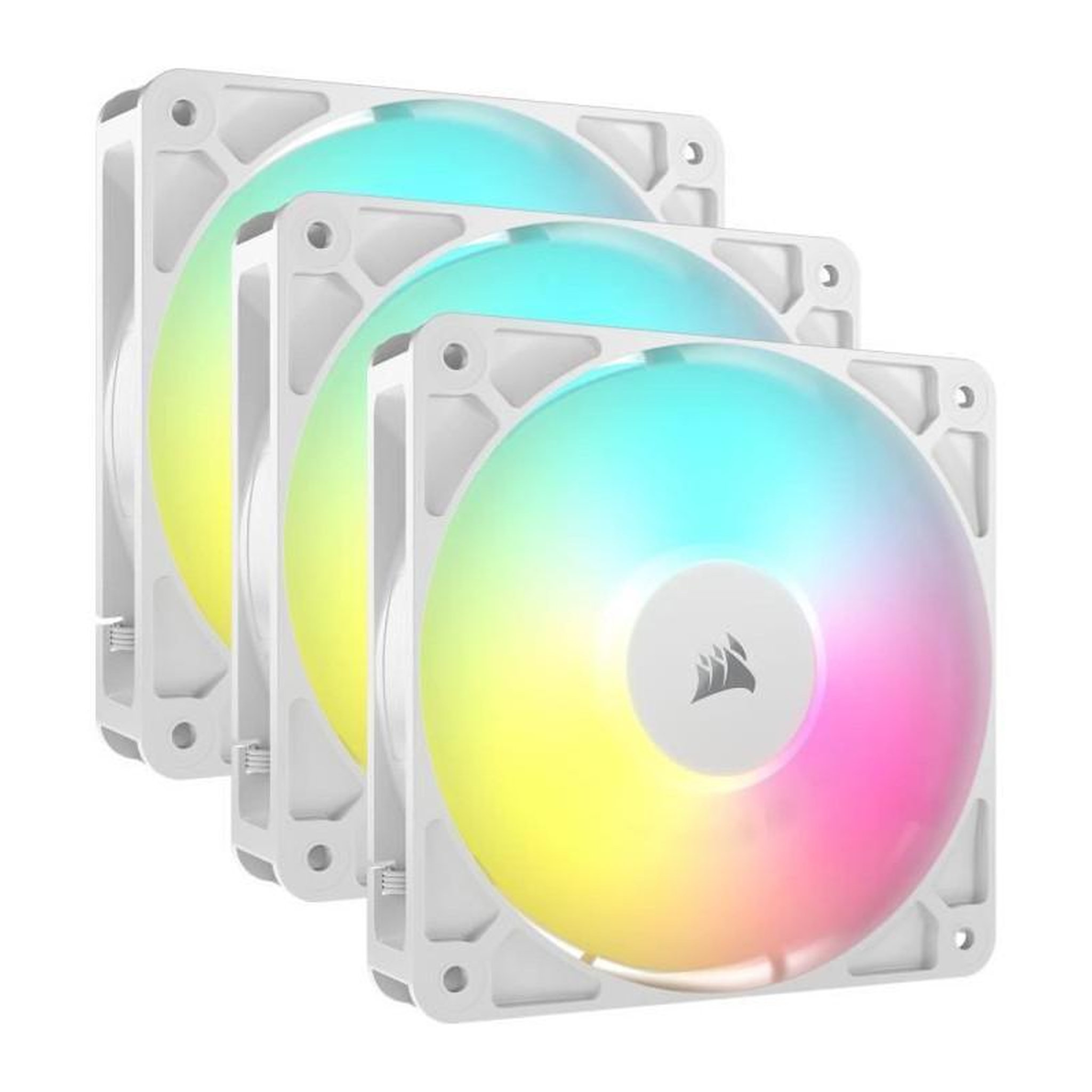 Corsair Pack de 3 ventilateurs PWM 120mm - CORSAIR - RS120 - Blanc