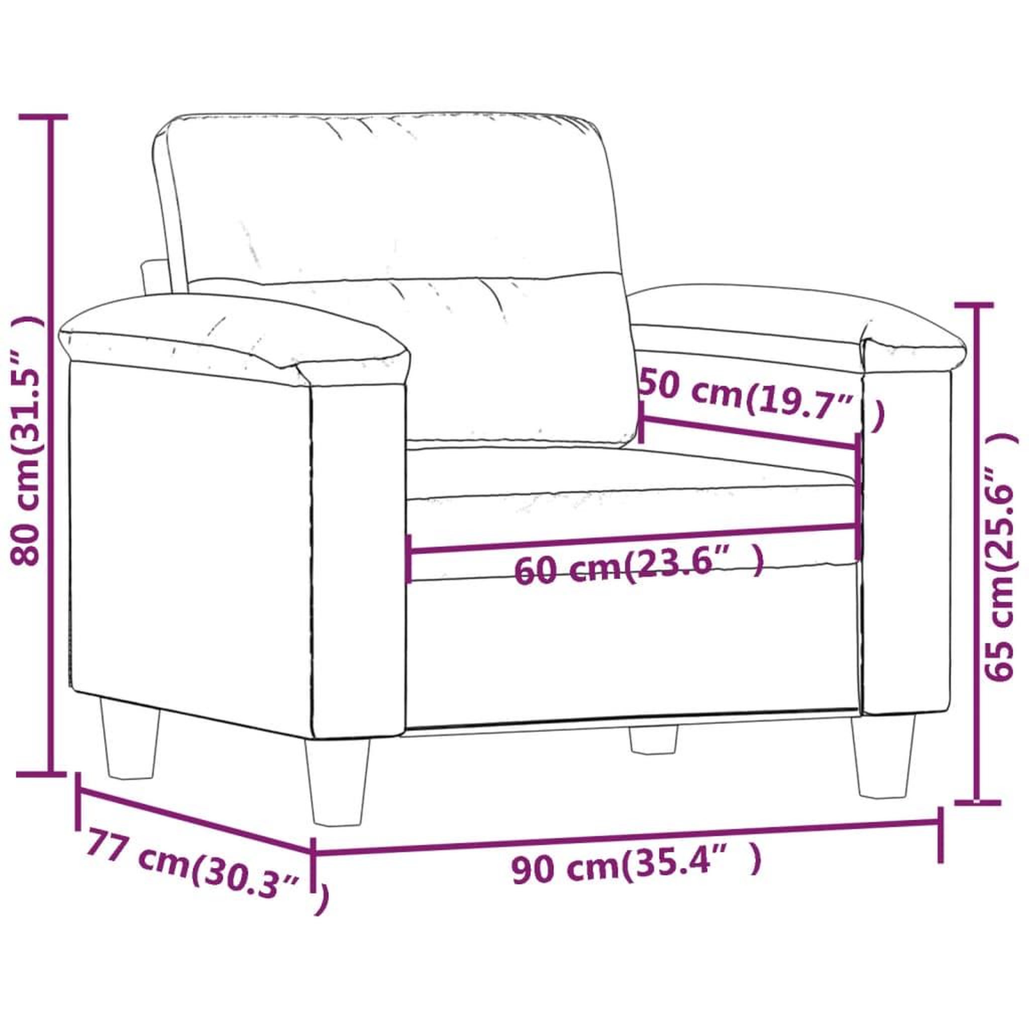 Voir la diapositive 6 : VIDAXL Fauteuil gris fonce 60 cm tissu microfibre