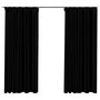 Voir la diapositive 2 : VIDAXL Rideaux occultants aspect lin avec crochets 2pcs Noir 140x175cm