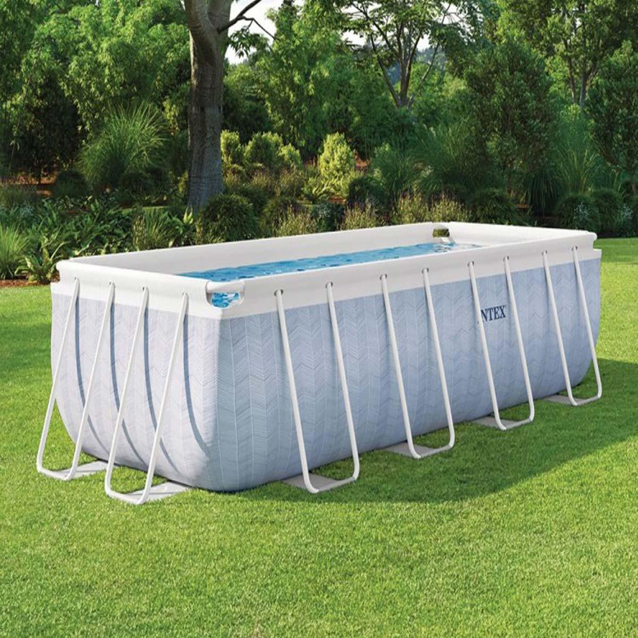 Voir la diapositive 4 : INTEX Piscine tubulaire Chevron rectangulaire 4,00 x 2,00 x 1,00 m - Intex