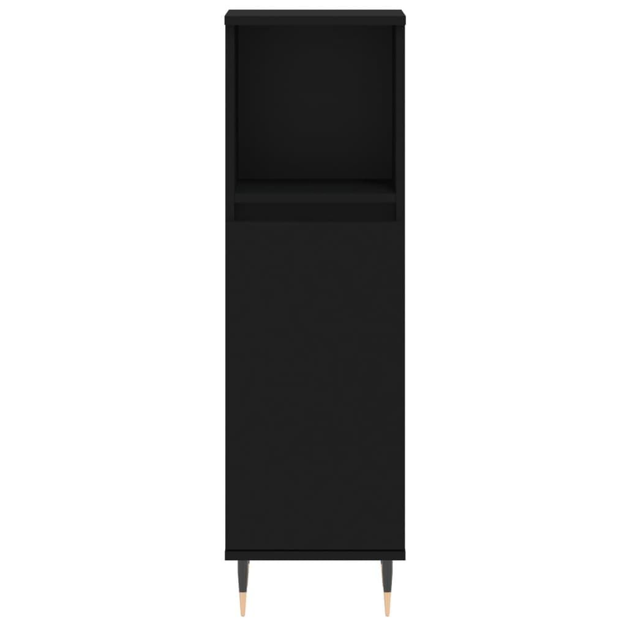 Voir la diapositive 5 : VIDAXL Armoire de salle de bain noir 30x30x100 cm bois d'ingenierie
