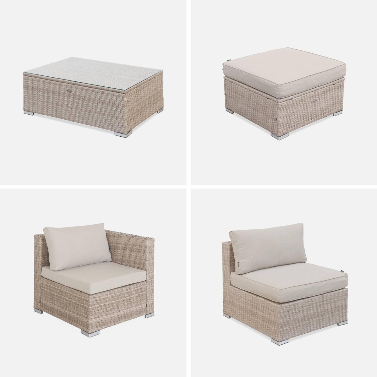 SWEEEK Salon de jardin en résine pour 4 personnes - Torino