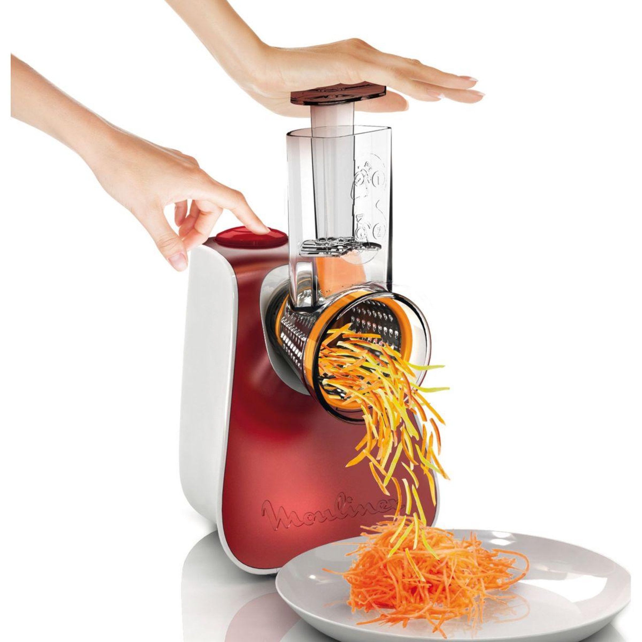 Voir la diapositive 3 : MOULINEX Râpe légumes électrique fresh express nectar 4en1 dj764510