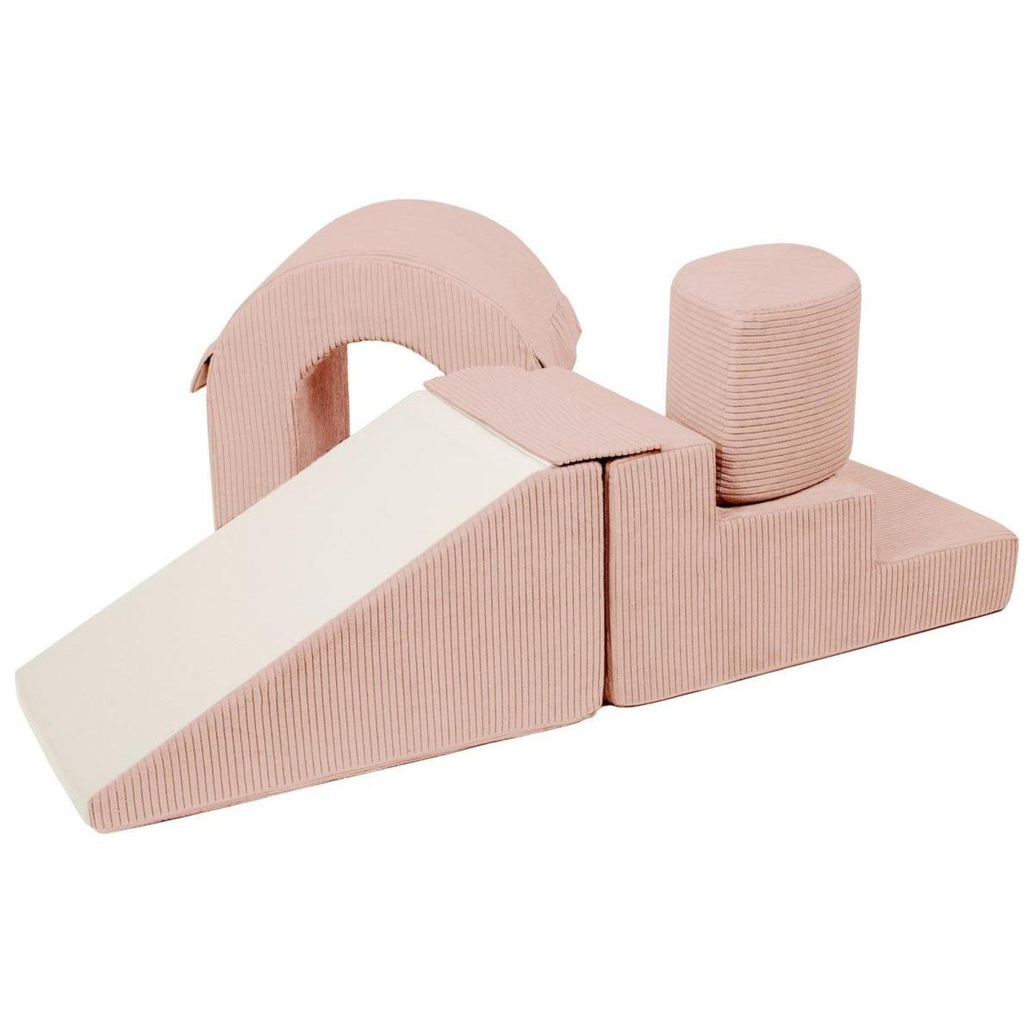 VELINDA Ensemble pont (4 grands blocs de mousse) — rose clair (velours côtelé)