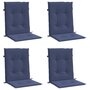 Voir la diapositive 3 : VIDAXL Coussins de chaise a dossier bas lot de 4 bleu marine tissu
