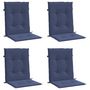Voir la diapositive 3 : VIDAXL Coussins de chaise a dossier bas lot de 4 bleu marine tissu