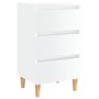Voir la diapositive 2 : VIDAXL Table de chevet avec pieds en bois blanc brillant 40x35x69 cm