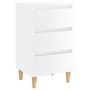 Voir la diapositive 2 : VIDAXL Table de chevet avec pieds en bois blanc brillant 40x35x69 cm