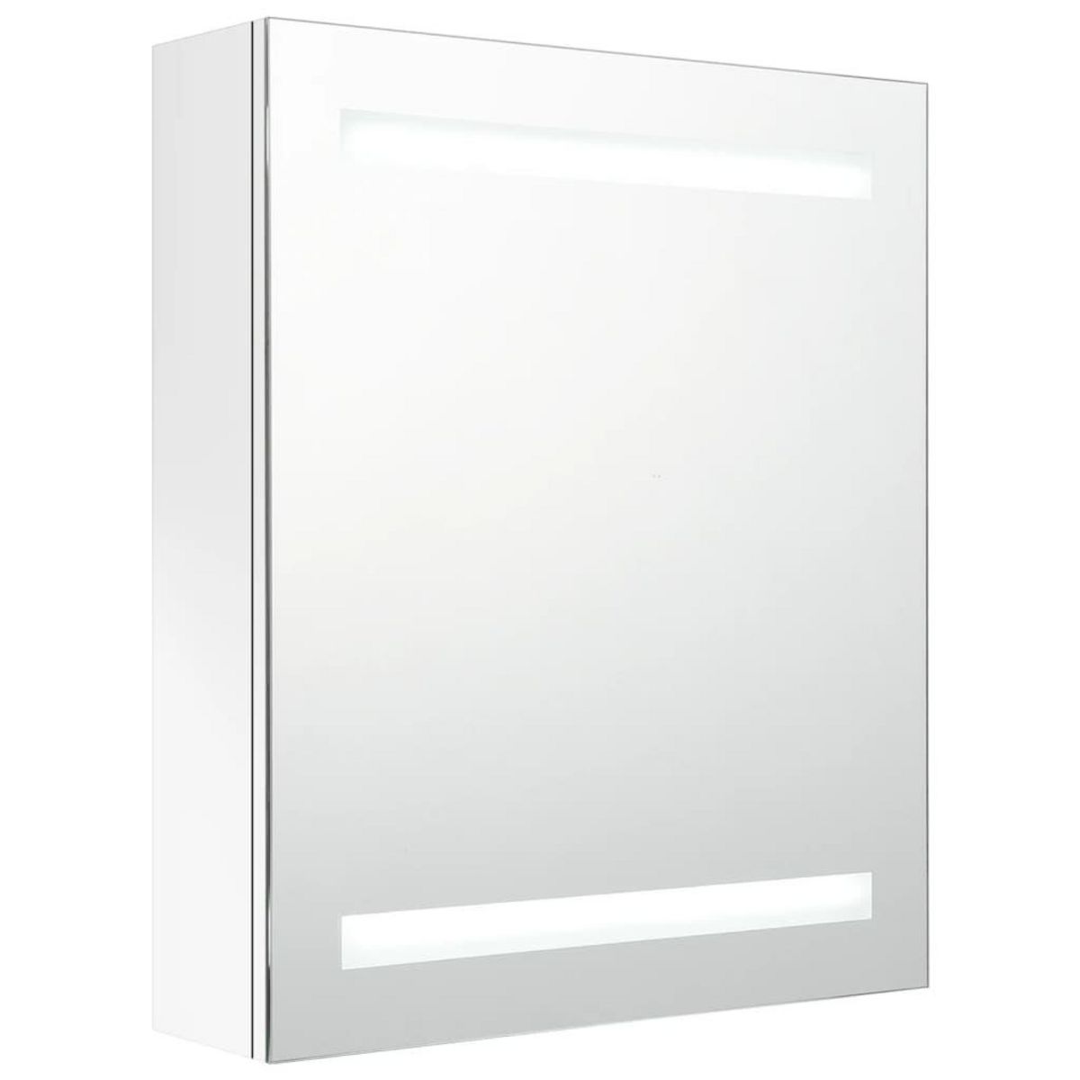 VIDAXL Armoire de salle de bain a miroir LED blanc brillant 50x14x60cm