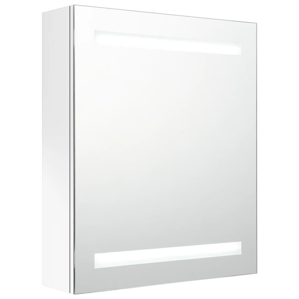 VIDAXL Armoire de salle de bain a miroir LED blanc brillant 50x14x60cm