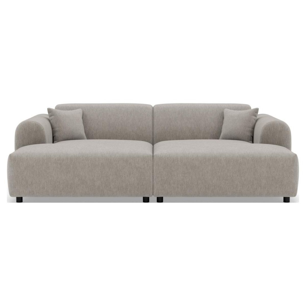 LISA DESIGN Aumance - canapé droit 4 places avec double méridienne assise profonde en velours texturé