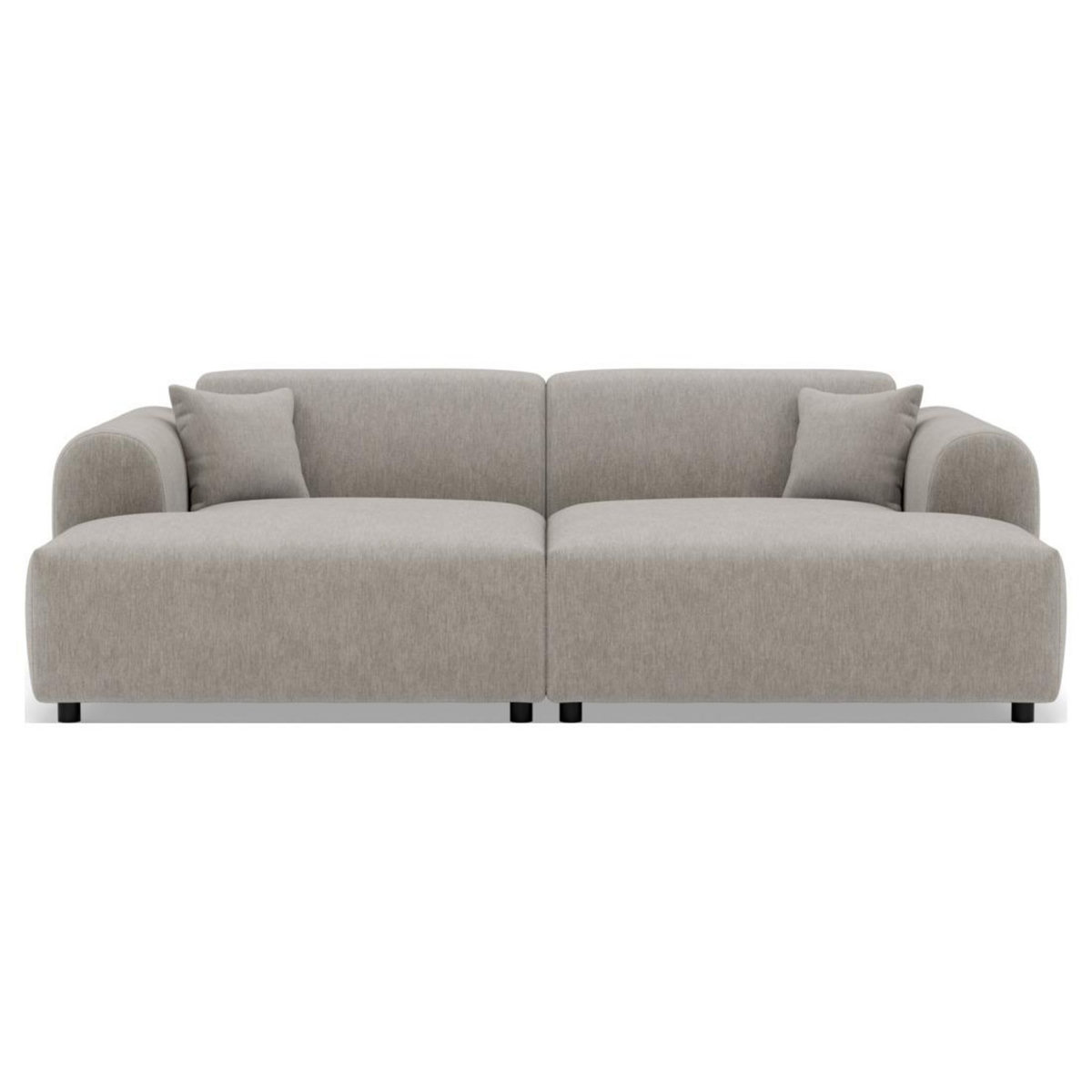 LISA DESIGN Aumance - canapé droit 4 places avec double méridienne assise profonde en velours texturé