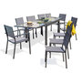 Voir la diapositive 1 : Paris Prix Ensemble Table de Jardin 8 Chaises & 2 Fauteuils  Tolede  135-270cm Gris Anthracite