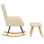 Voir la diapositive 4 : VIDAXL Chaise à bascule avec repose pied Crème Tissu