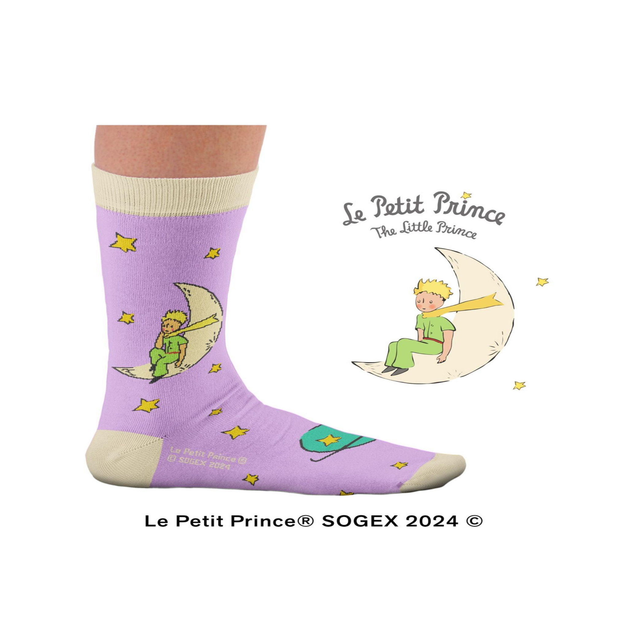 Voir la diapositive 2 : SOCK AFFAIRS Chaussettes planètes violettes, le petit prince