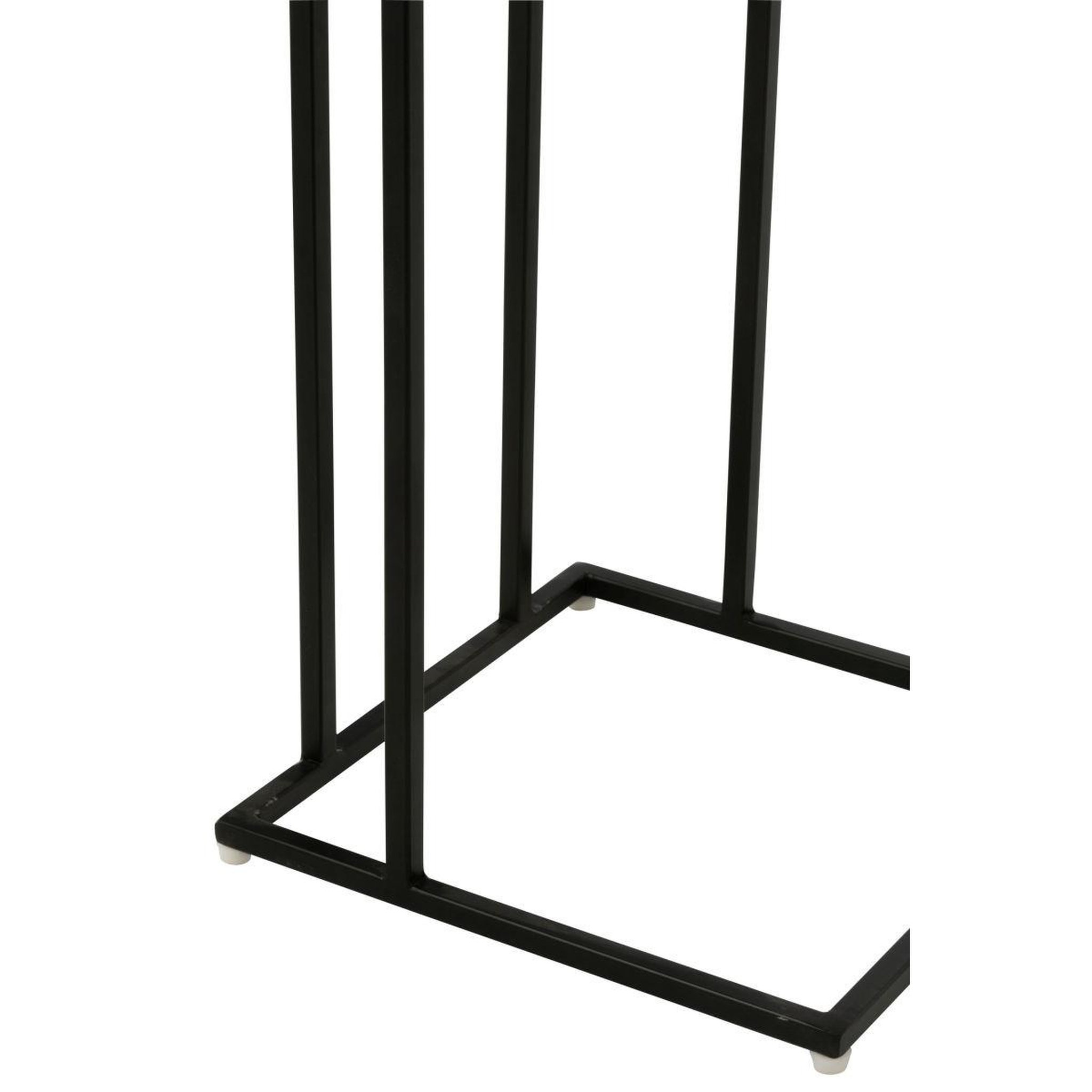 Voir la diapositive 6 : J-LINE Table d'Appoint Carrée en Bois  Douglas  55cm Naturel & Bleu