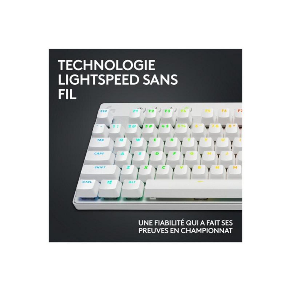 Logitech Clavier Logitech G PRO X TKL LIGHTSPEED Sans fil Blanc