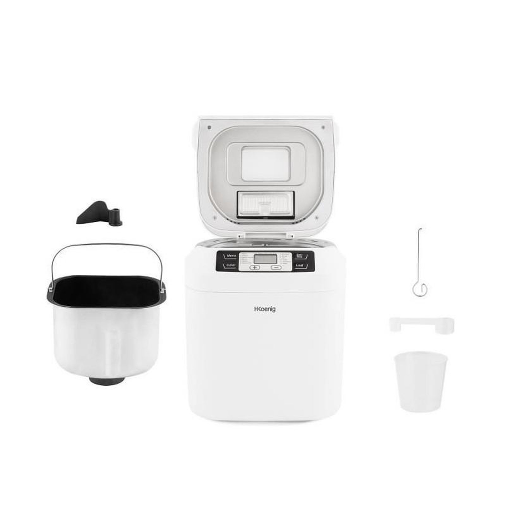 Voir la diapositive 3 : HKOENIG H.KoeNIG BAKE340 - Machine a pain avec graines - 12 programmes - 3 niveaux de cuisson - 550W - 2 tailles: 650 ou 800g - Ecran LC