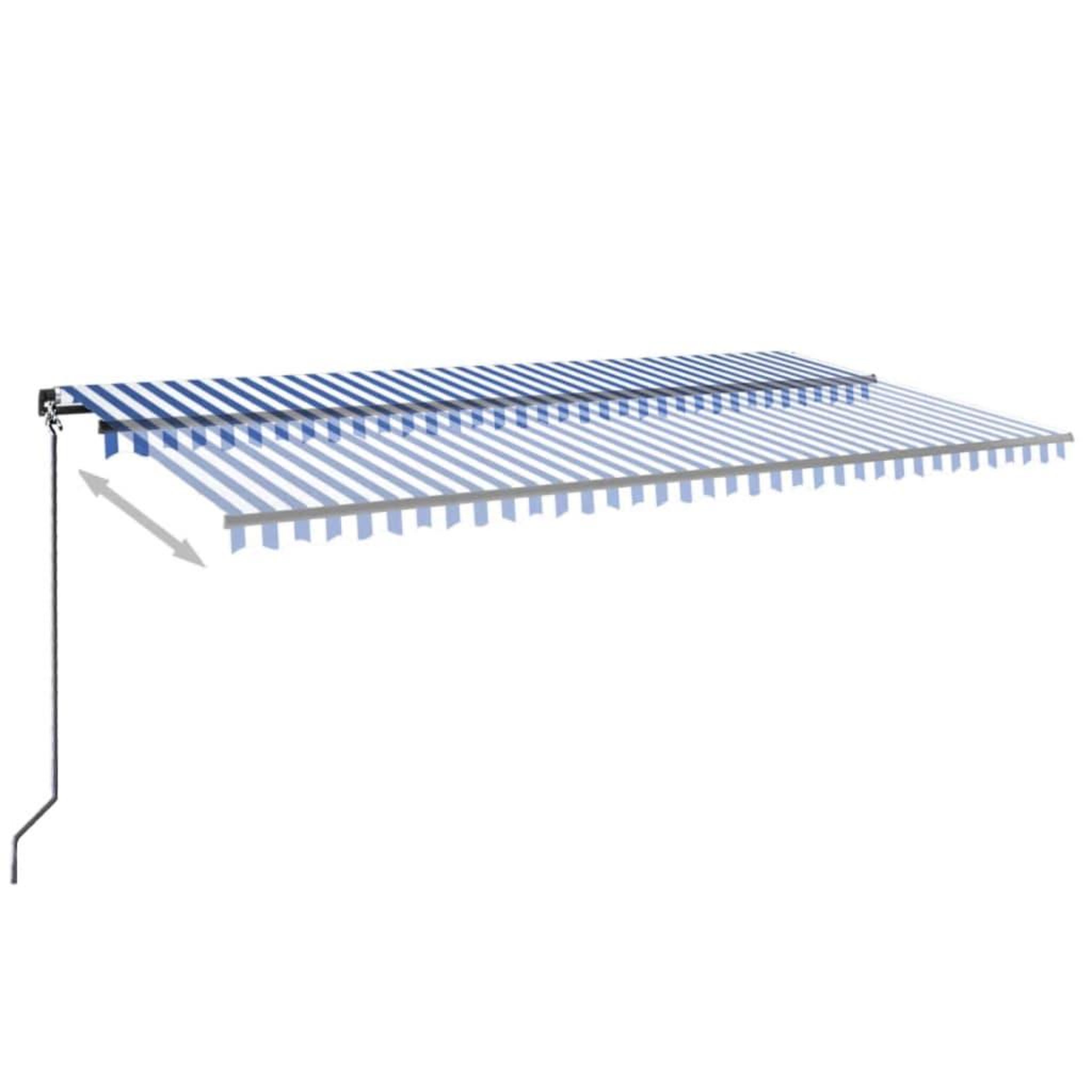 Voir la diapositive 3 : VIDAXL Auvent manuel retractable avec LED 600x300 cm Bleu et blanc