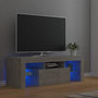 Voir la diapositive 1 : VIDAXL Meuble TV avec lumieres LED gris beton 120x35x40 cm