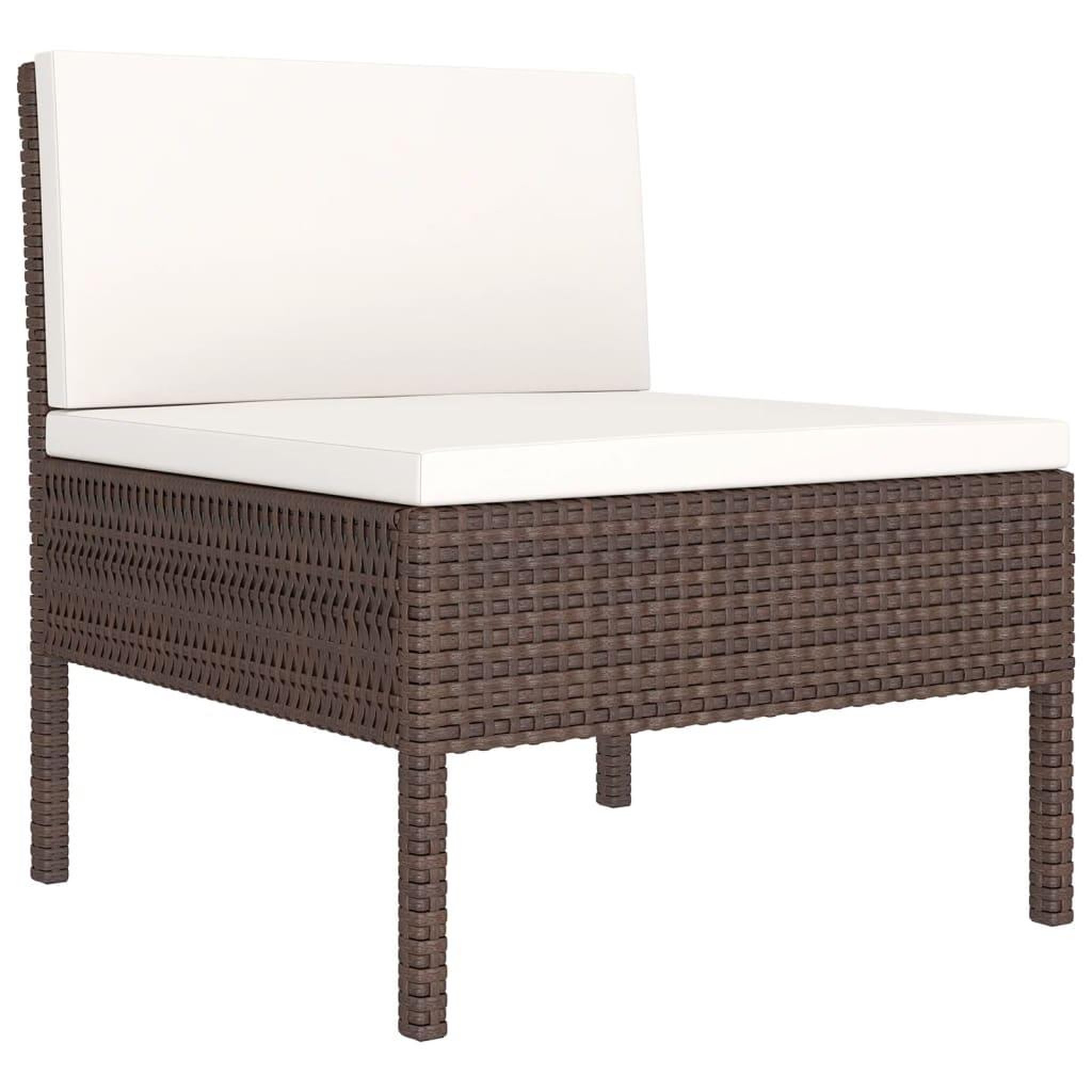 Voir la diapositive 4 : VIDAXL Salon de jardin 14 pcs avec coussins Resine tressee Marron