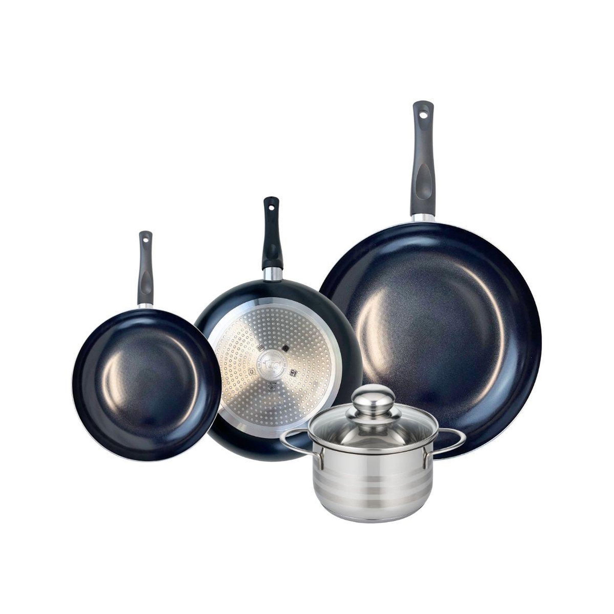 ELO Ensemble de 3 poêles de cuisson 20, 24 et 32 cm et 1 faitout 16 cm elo prima brillant