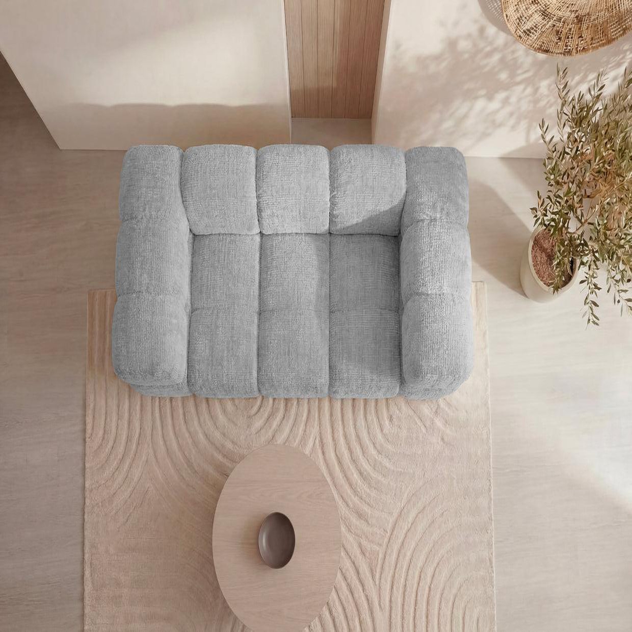 Voir la diapositive 6 : CASANOVA PARIS Gustave - canapé droit tissu chenille 2 places