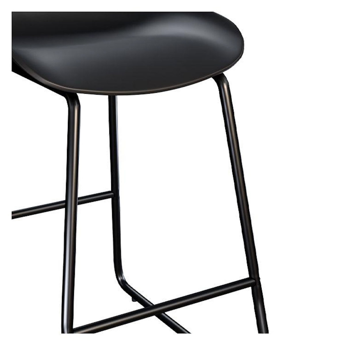 Rendez vous déco Lot de 2 chaises pour îlot central H65,5 cm noires-Yoshi