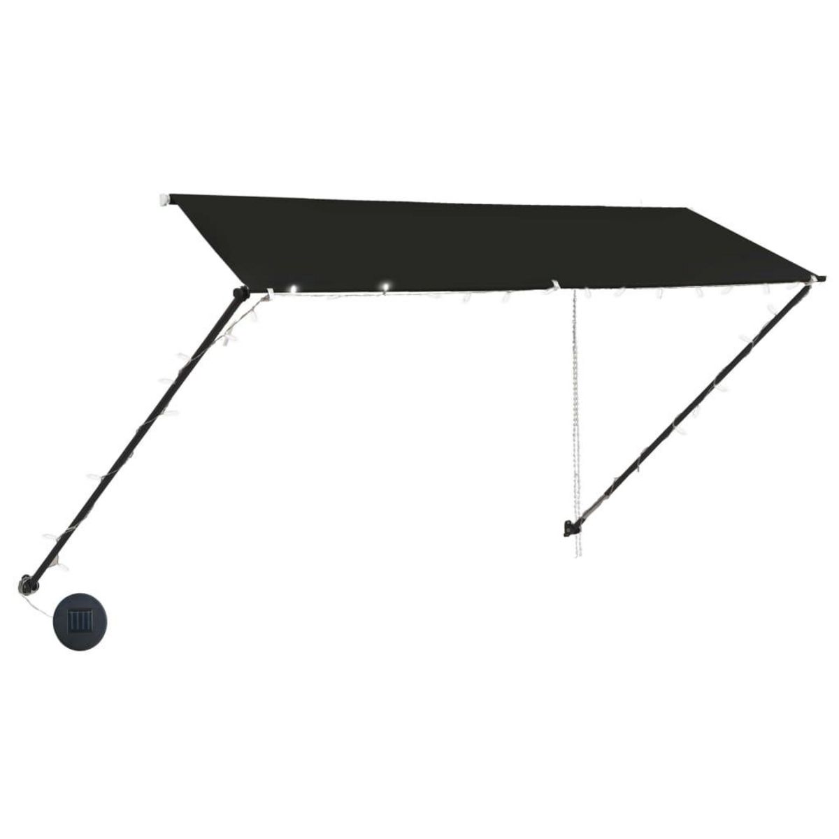 VIDAXL Auvent retractable avec LED 300x150 cm Anthracite