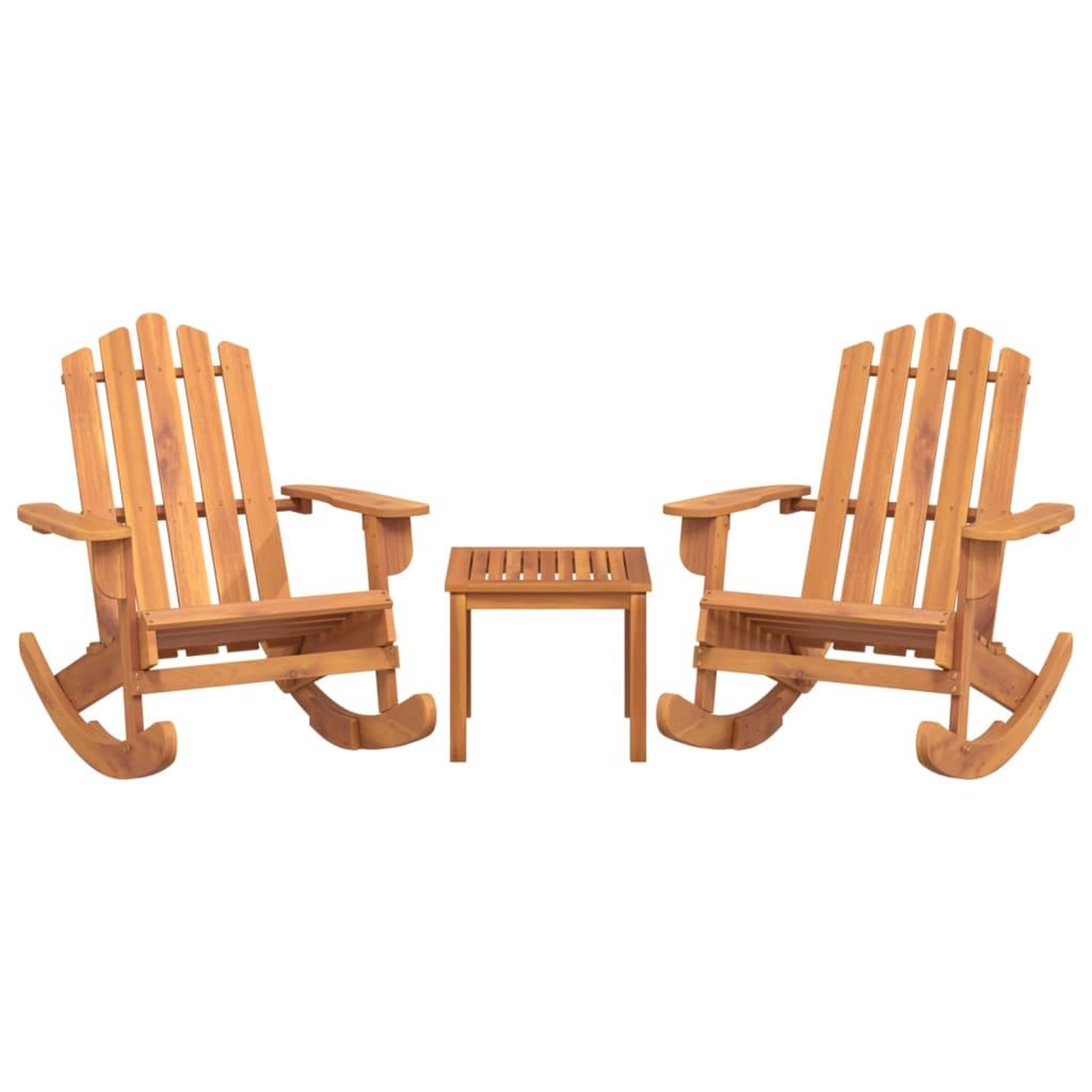 Voir la diapositive 3 : VIDAXL Ensemble de salon de jardin Adirondack 3 pcs bois acacia solide