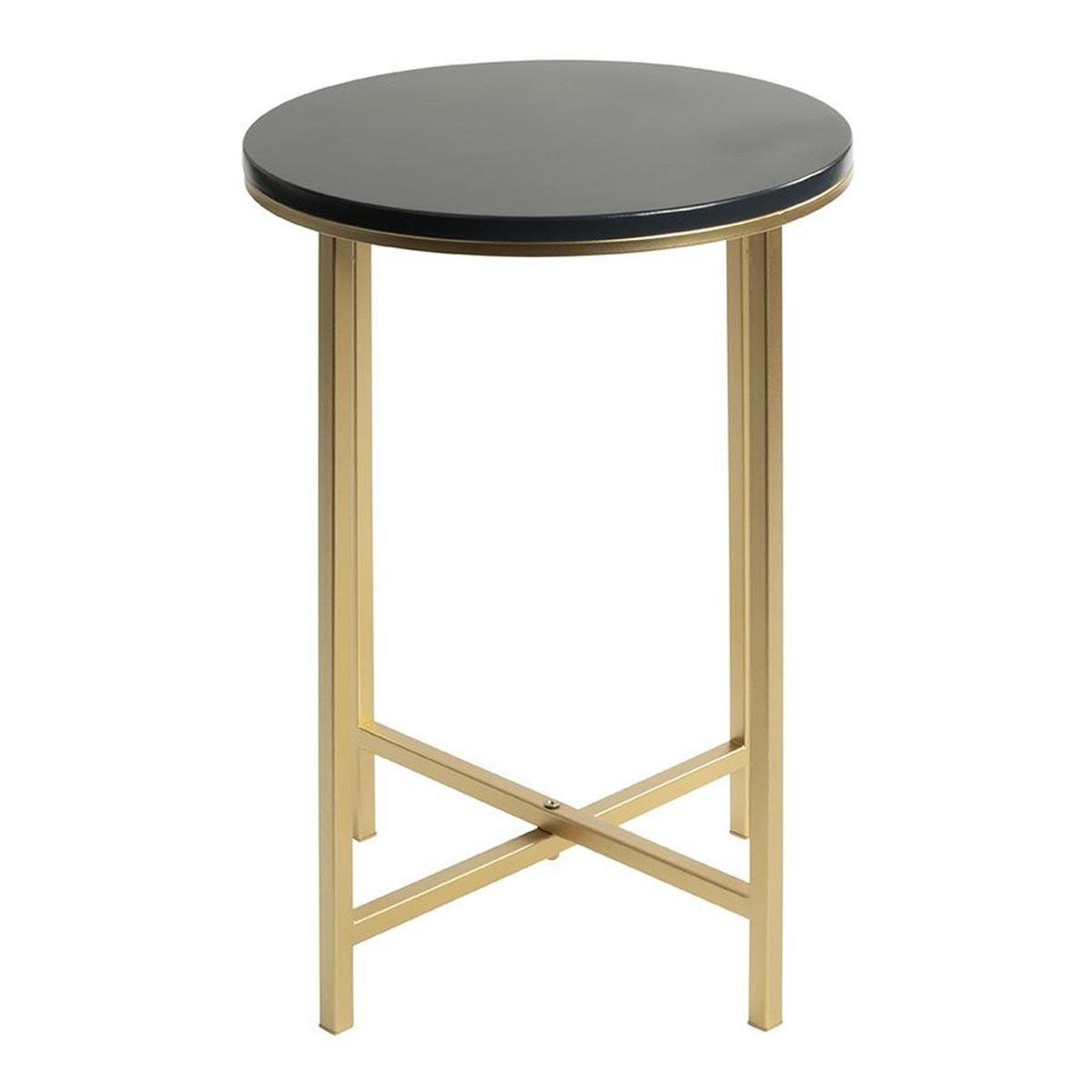 Voir la diapositive 2 : Paris Prix Table d'appoint ronde  alba  53cm noir & or