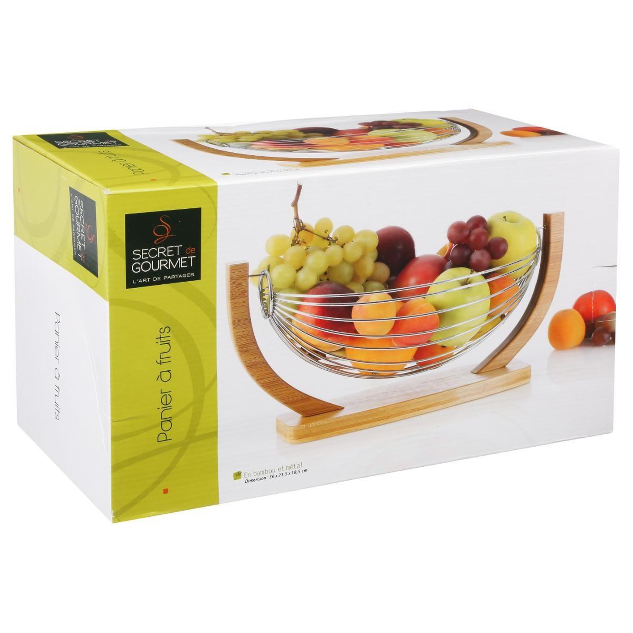 Voir la diapositive 3 : FIVE Corbeille à fruits  balançoire  37cm naturel