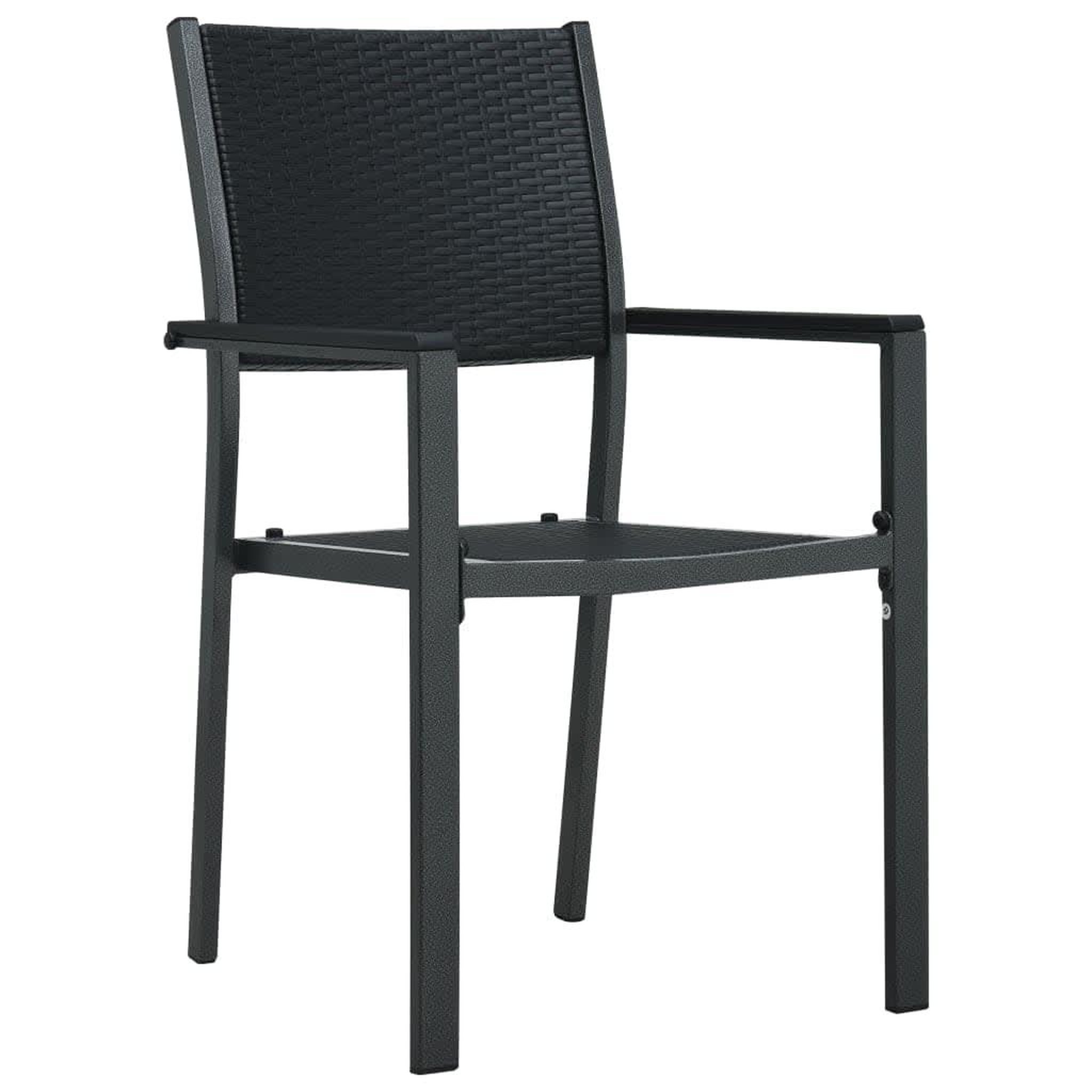 Voir la diapositive 4 : VIDAXL Ensemble a manger de jardin 3 pcs Noir