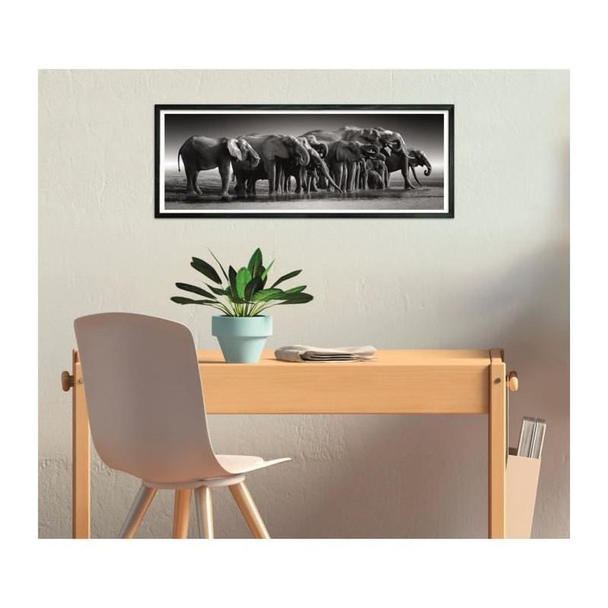 Voir la diapositive 4 : CLEMENTONI Puzzle 1000 pièces Panorama Herd of Giants Compact – Clementoni
