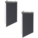 ID MARKET Lot de 2 stores enrouleurs L.124 x H. 225 CM pour pergola gris anthracite