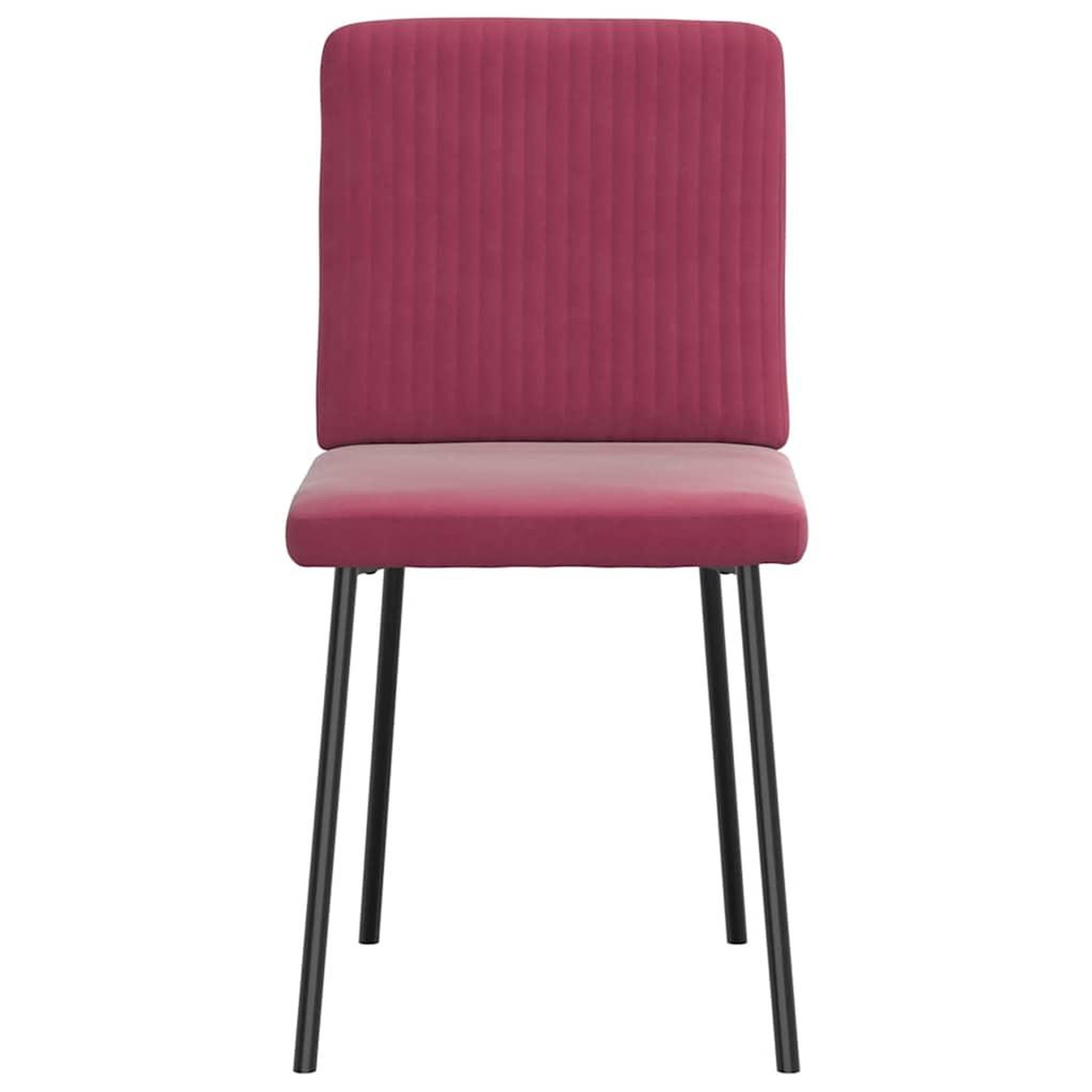 Voir la diapositive 4 : VIDAXL Chaises a manger lot de 2 Rouge bordeaux Velours