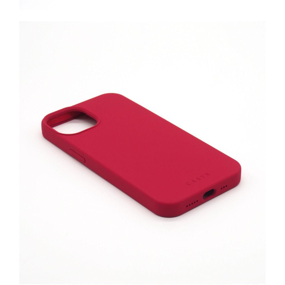 CASYX Coque iPhone 15 Pro Magsafe Rouge Carmin