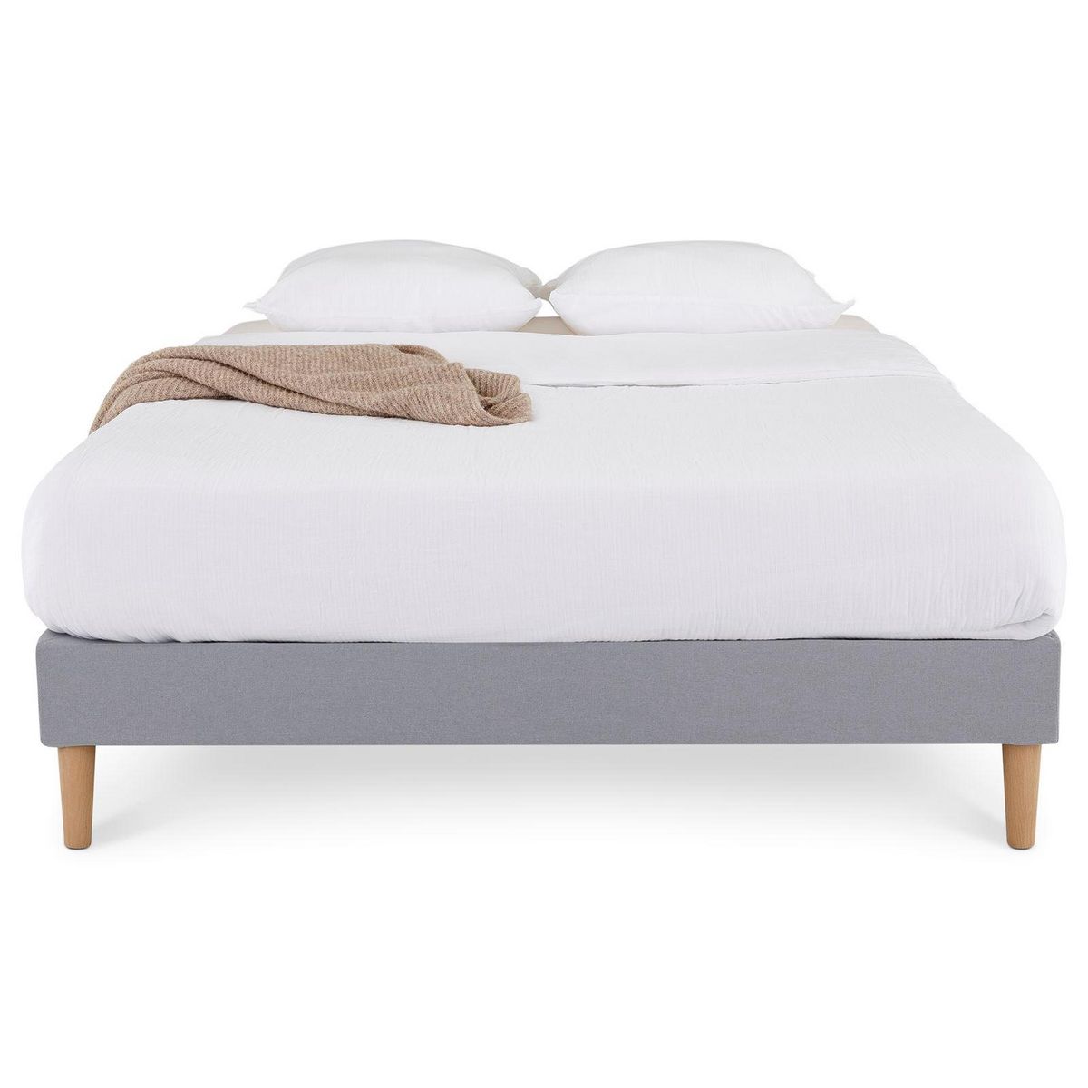 IDIMEX Sommier tapissier QUIMPER 140 x 190 cm revêtement tissu