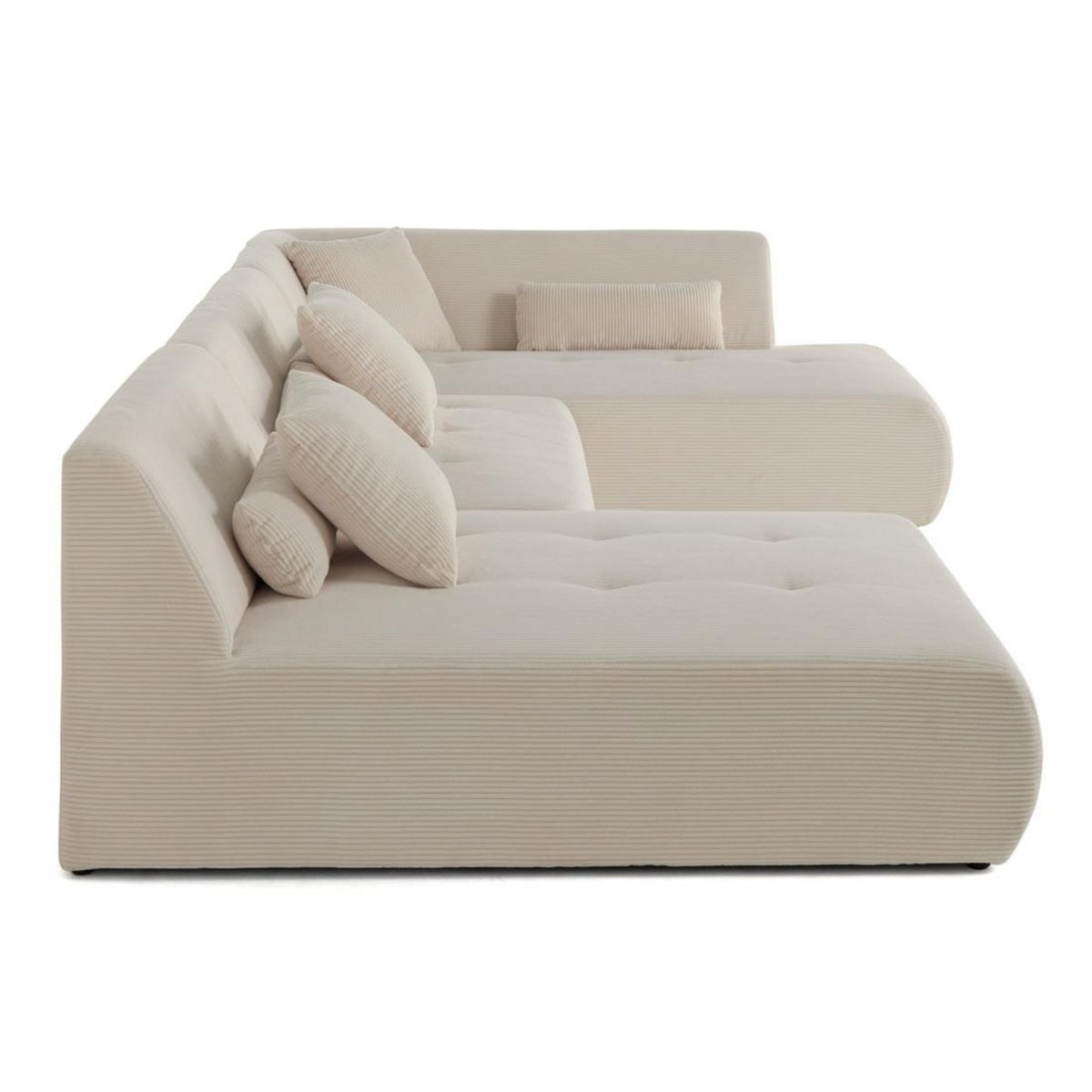 LISA DESIGN Onyx - canapé panoramique modulable d'angle droit 7 places - en velours côtelé