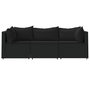 Voir la diapositive 3 : VIDAXL Salon de jardin 3 pcs avec coussins Noir Resine tressee