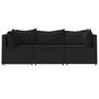 Voir la diapositive 3 : VIDAXL Salon de jardin 3 pcs avec coussins Noir Resine tressee