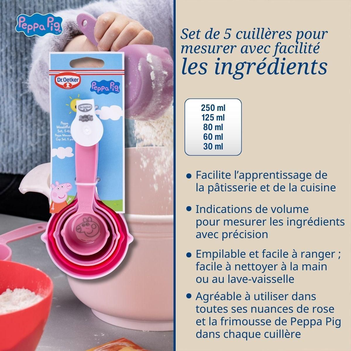 DR.OETKER Set de 5 cuillères à mesurer Peppa Pig Dr. Oetker Peppa Pig