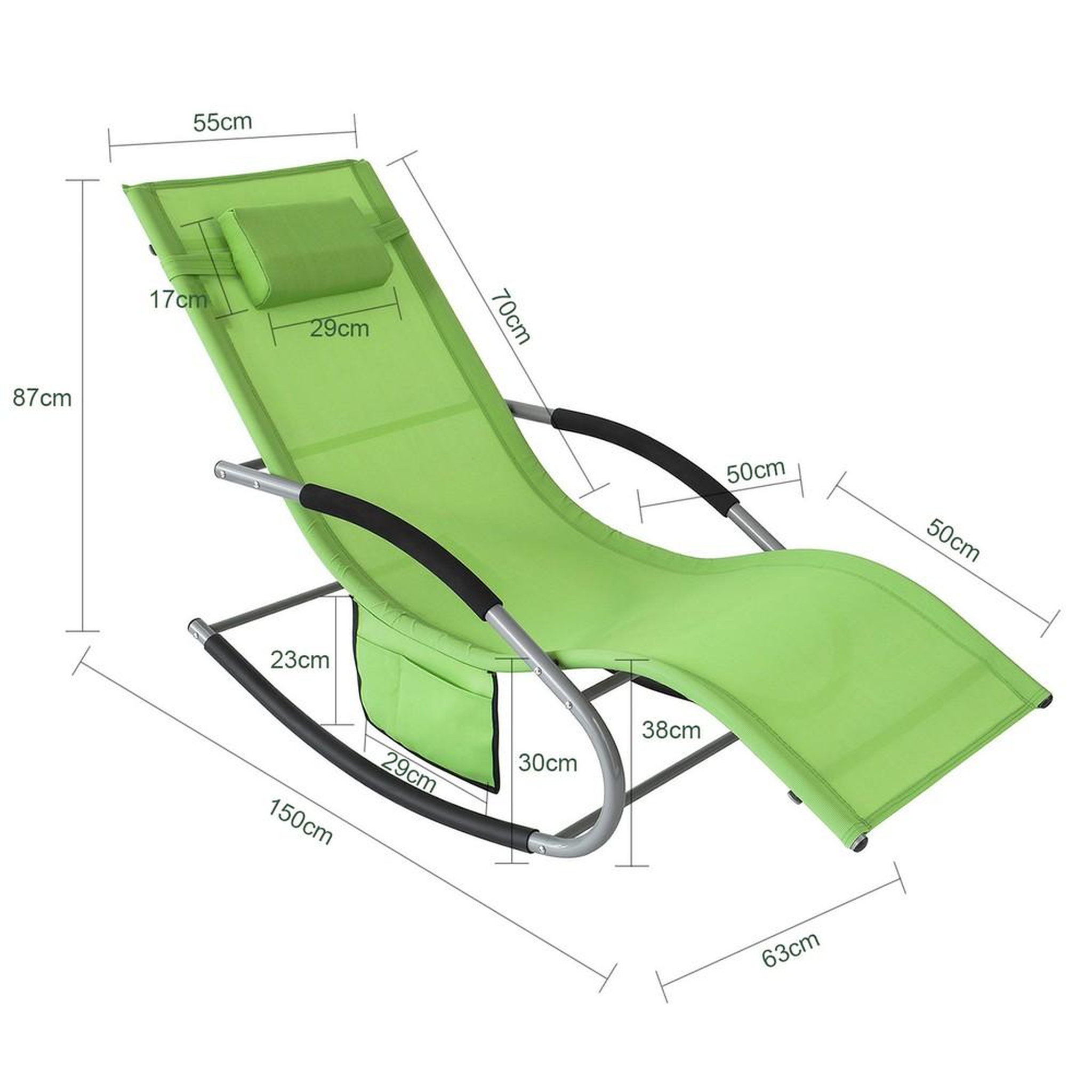 Voir la diapositive 3 : SOBUY SoBuy - Fauteuil À Bascule De Jardin pliable - Moderne - OGS28