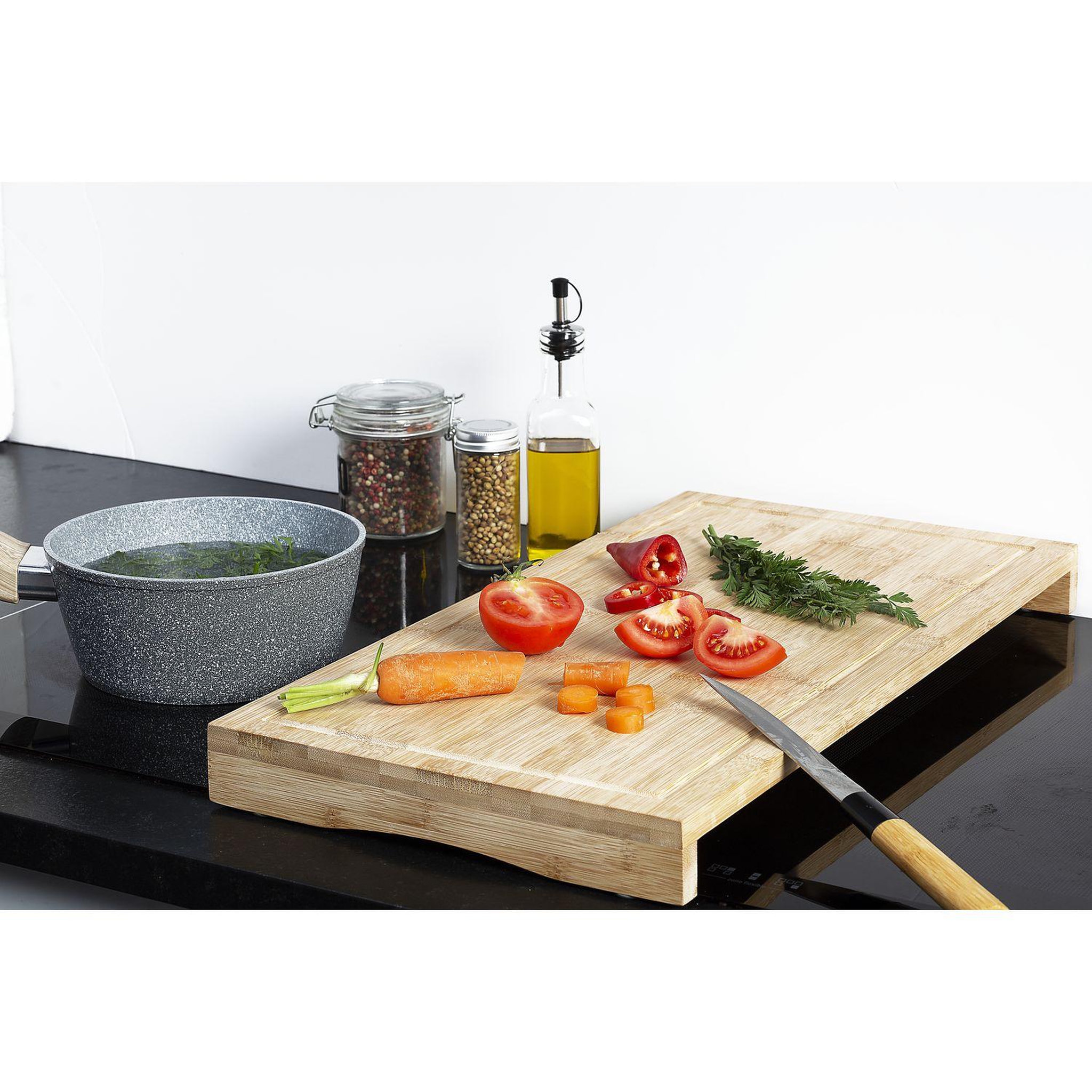 Voir la diapositive 4 : FIVE Cache plaque de cuisson en bambou