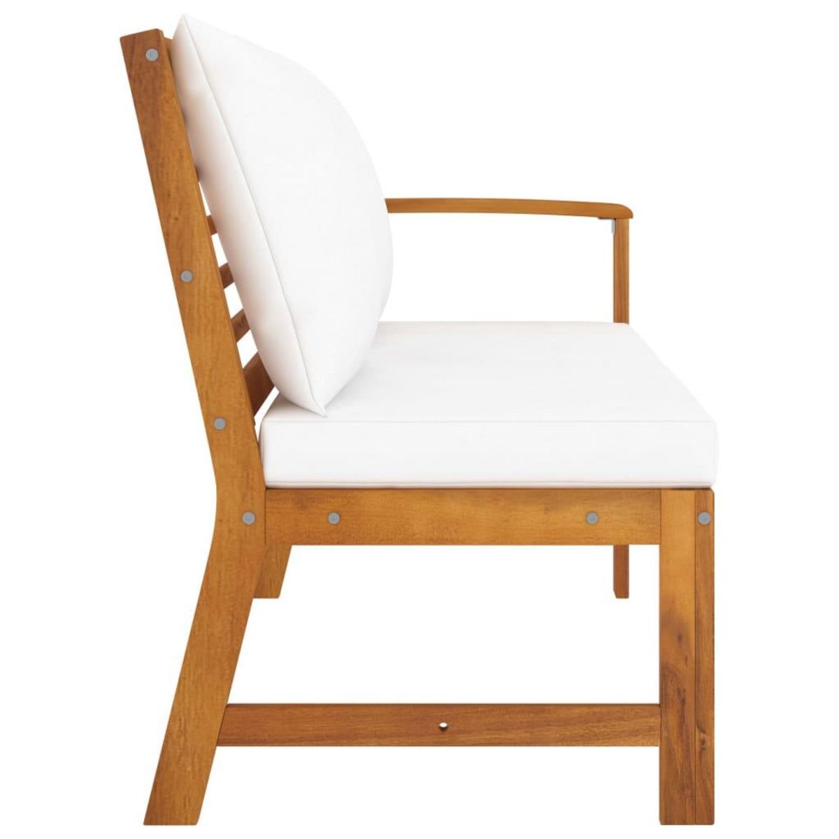 VIDAXL Banc de jardin 114,5 cm avec coussin creme Bois solide d'acacia